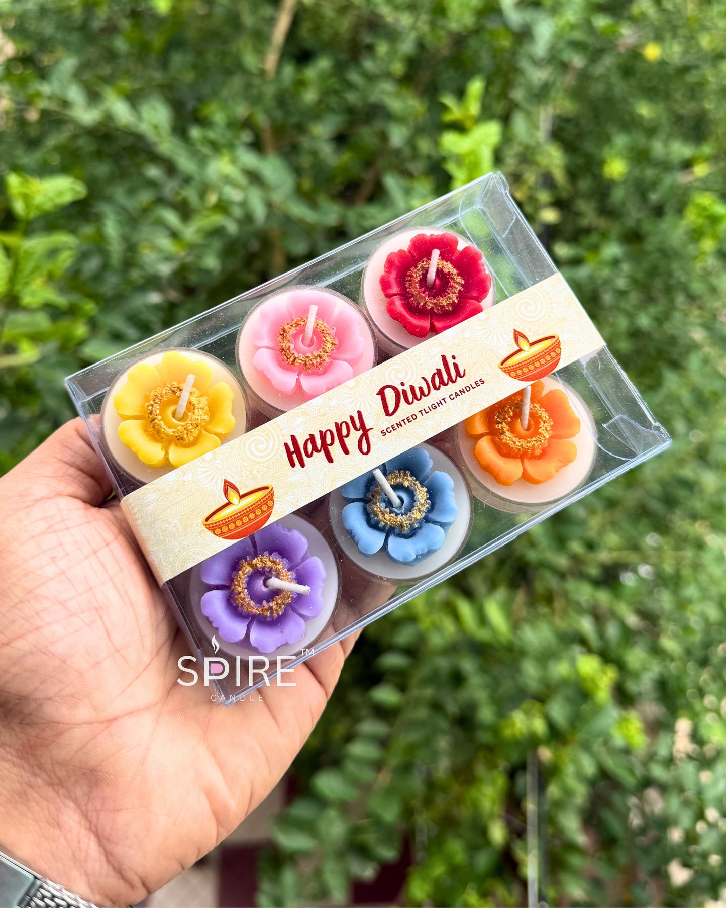 FLOWER T LIGHT SCENTED CANDLES PACK OF 6