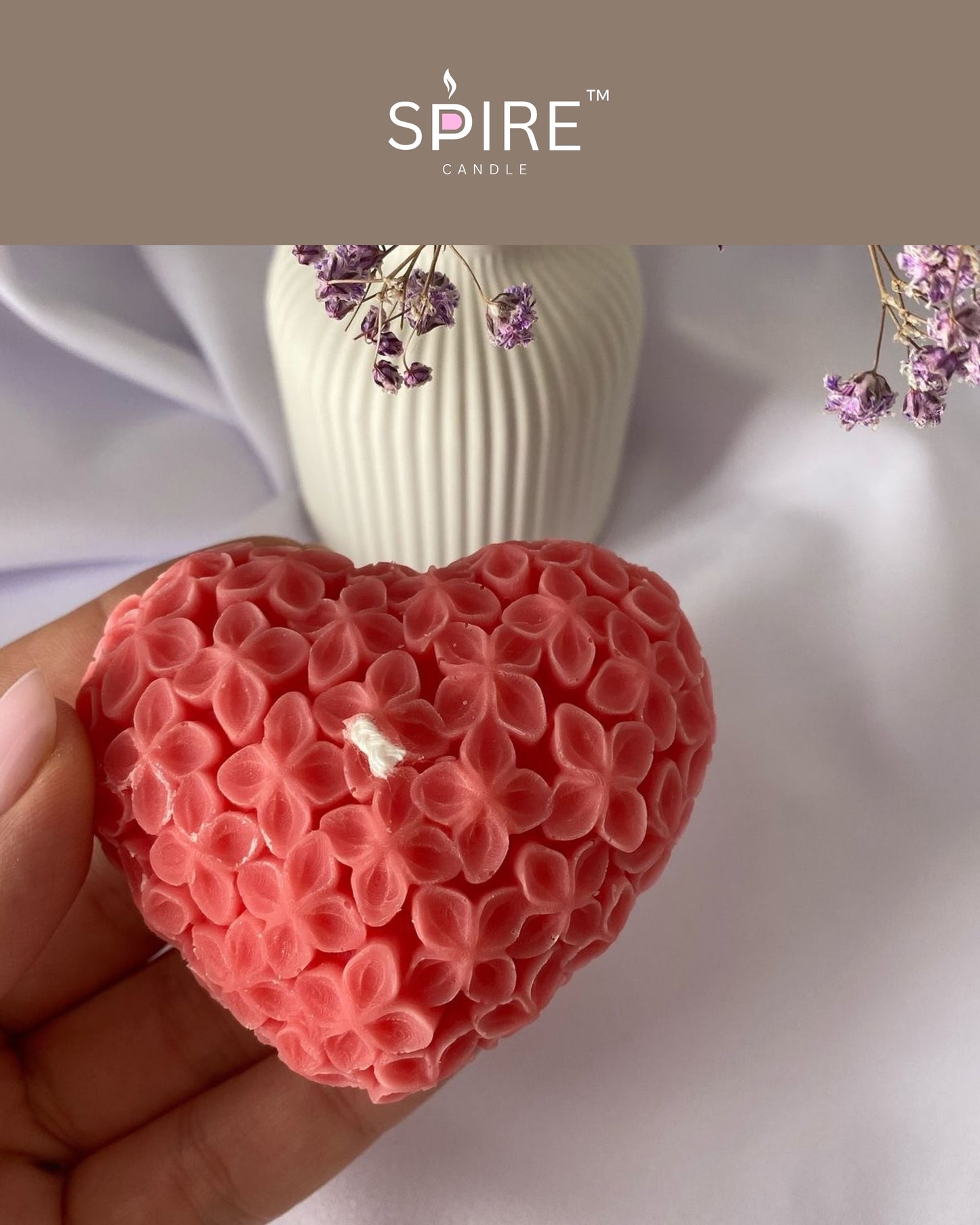 Leaves On Heart Candle