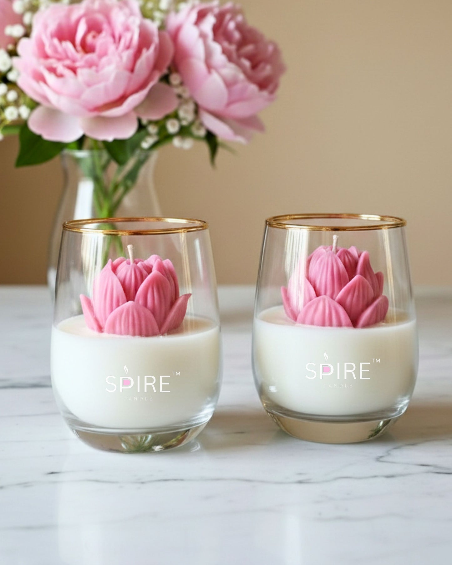 Blush Bloom Lotus Candle (Floral Fragrance)