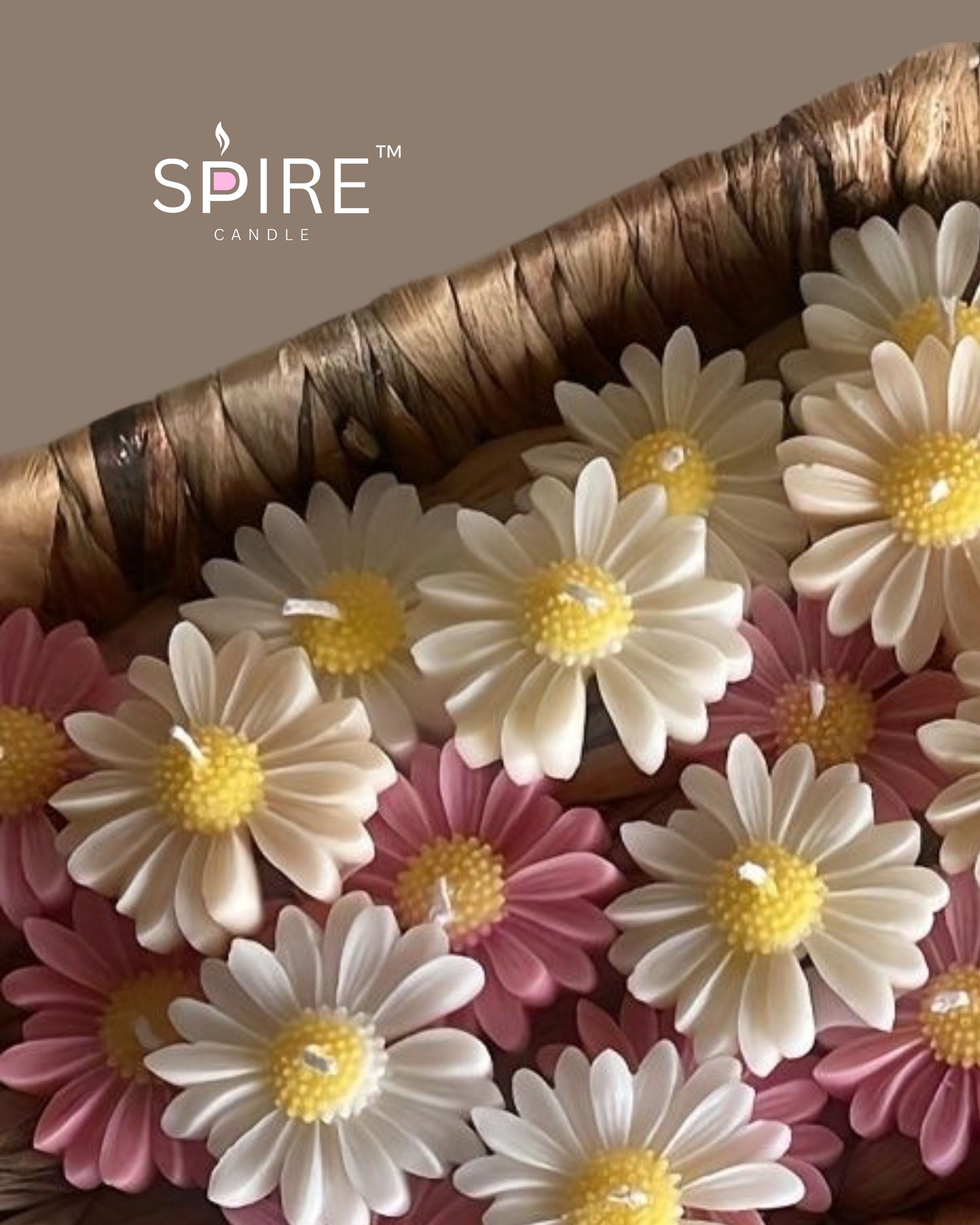 Daisy flower candle