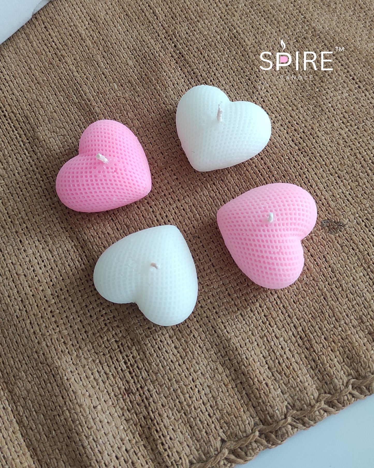 White & Pink Heart Candle Box | Pack Of 4 | Scented