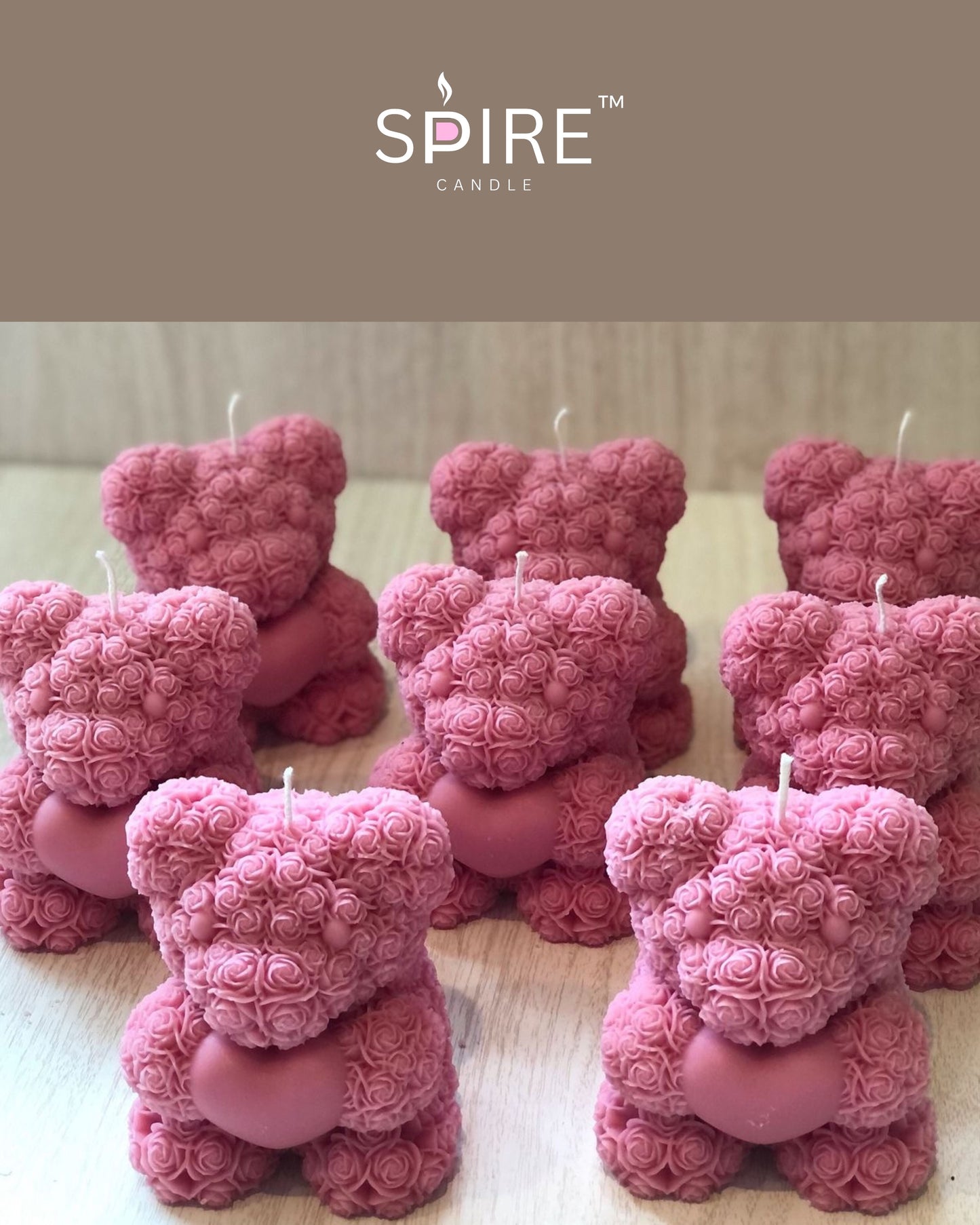 Heart Teddy Candle