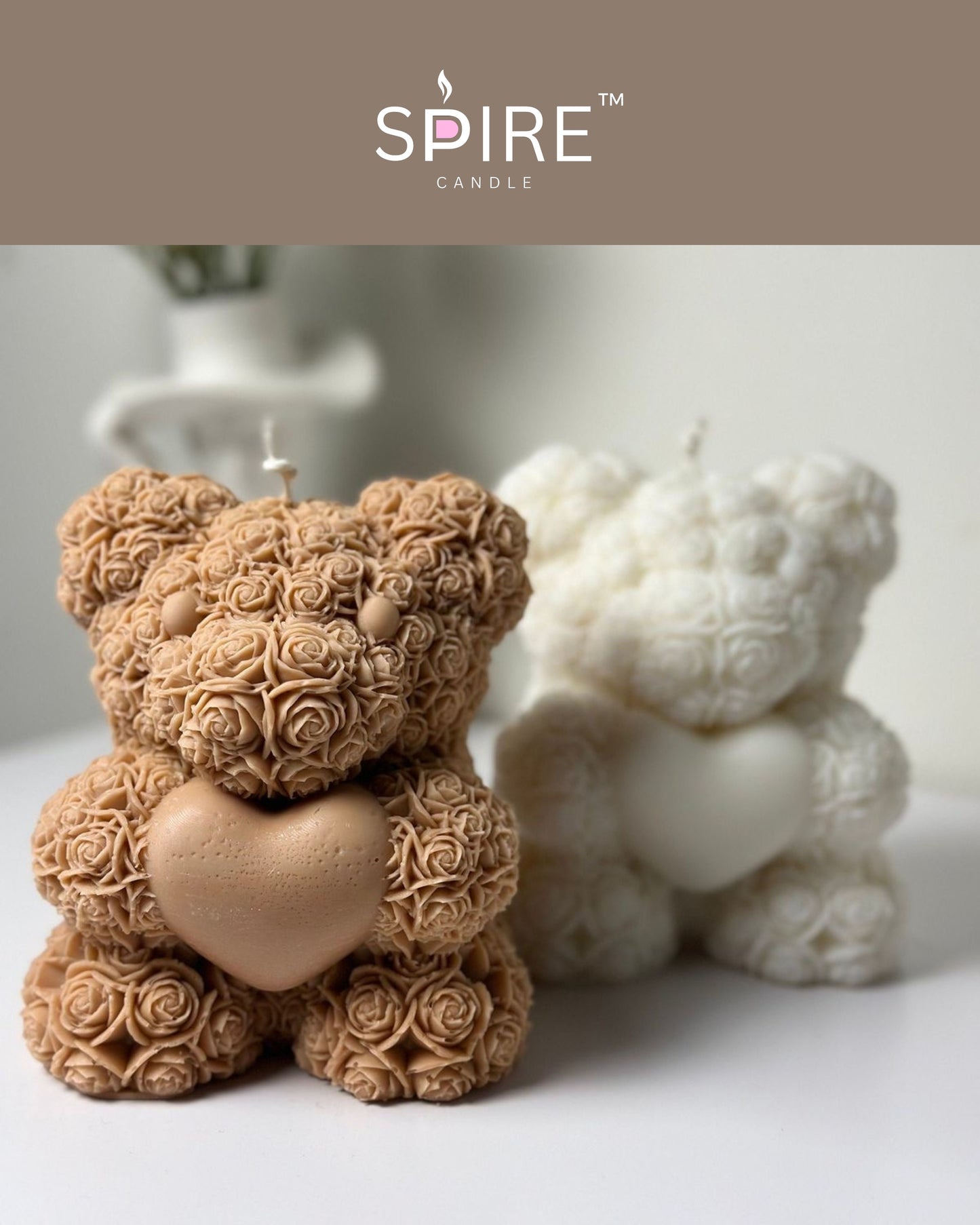 Heart Teddy Candle