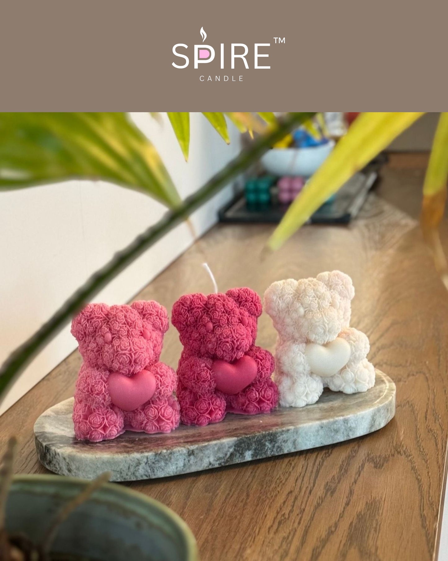 Heart Teddy Candle