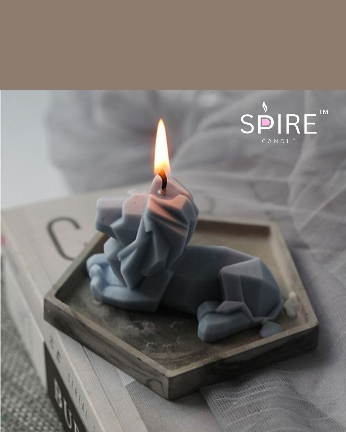 Crystal Lion Candle