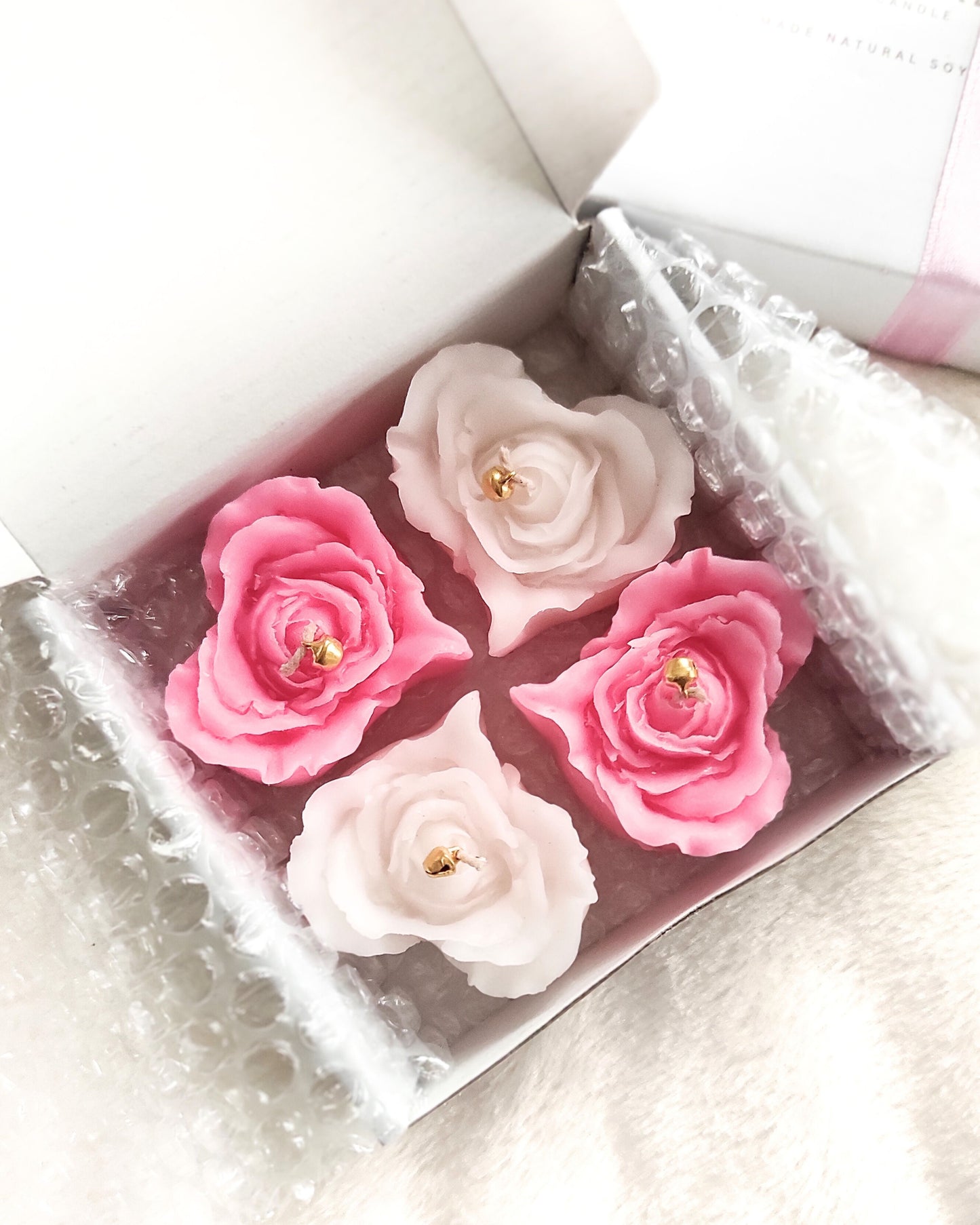 Rose Petals Heart Candle