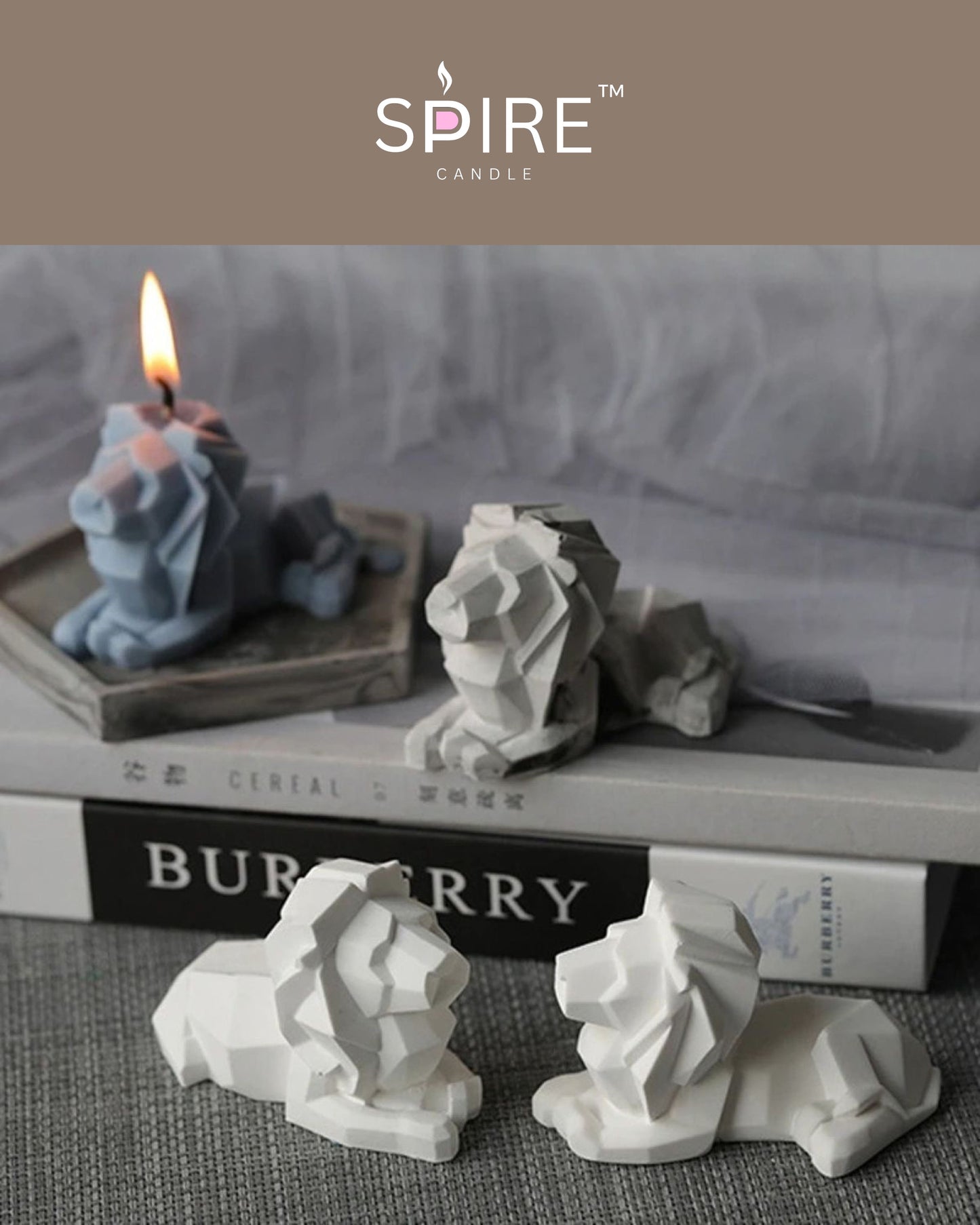 Crystal Lion Candle