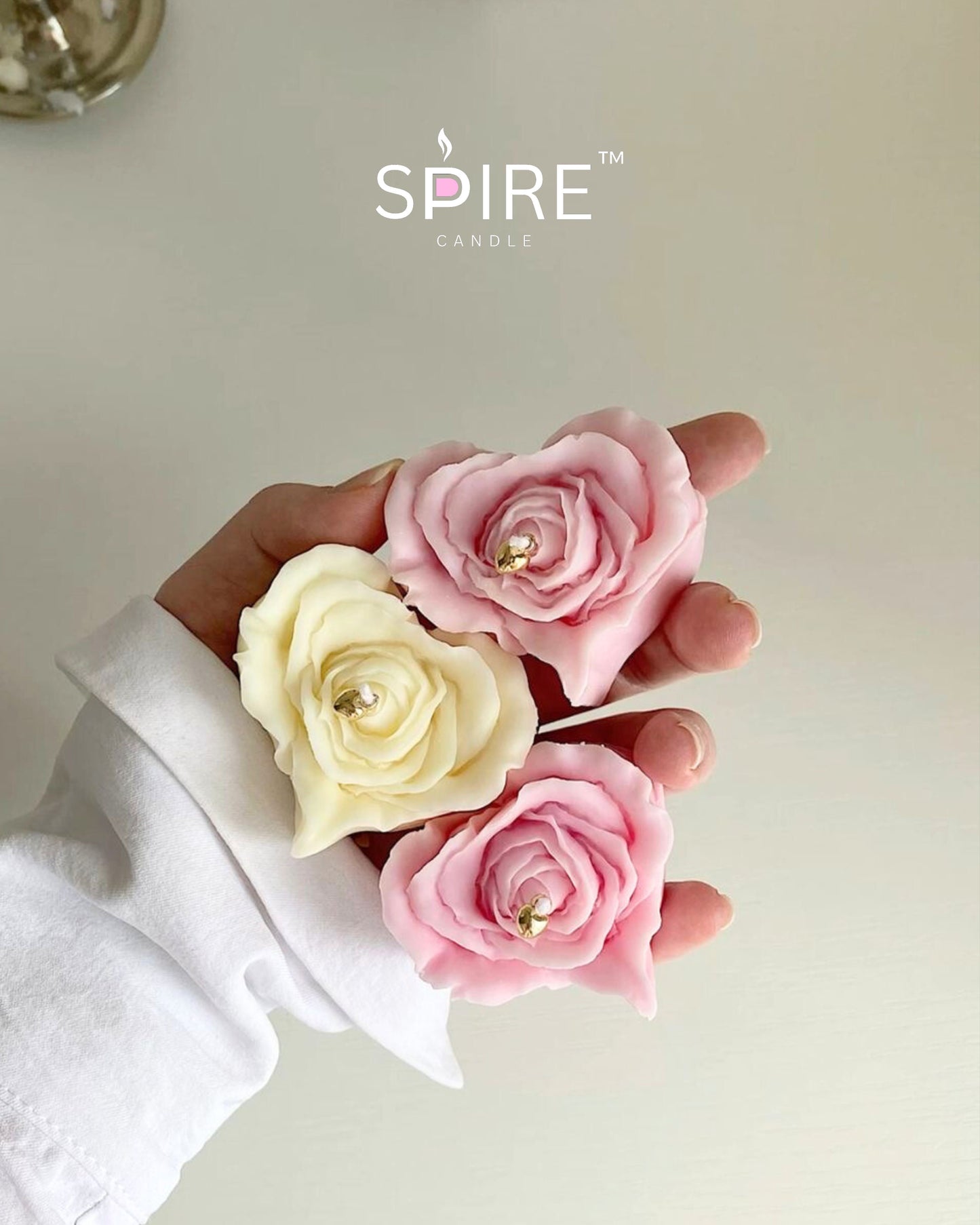 Rose Petals Heart Candle