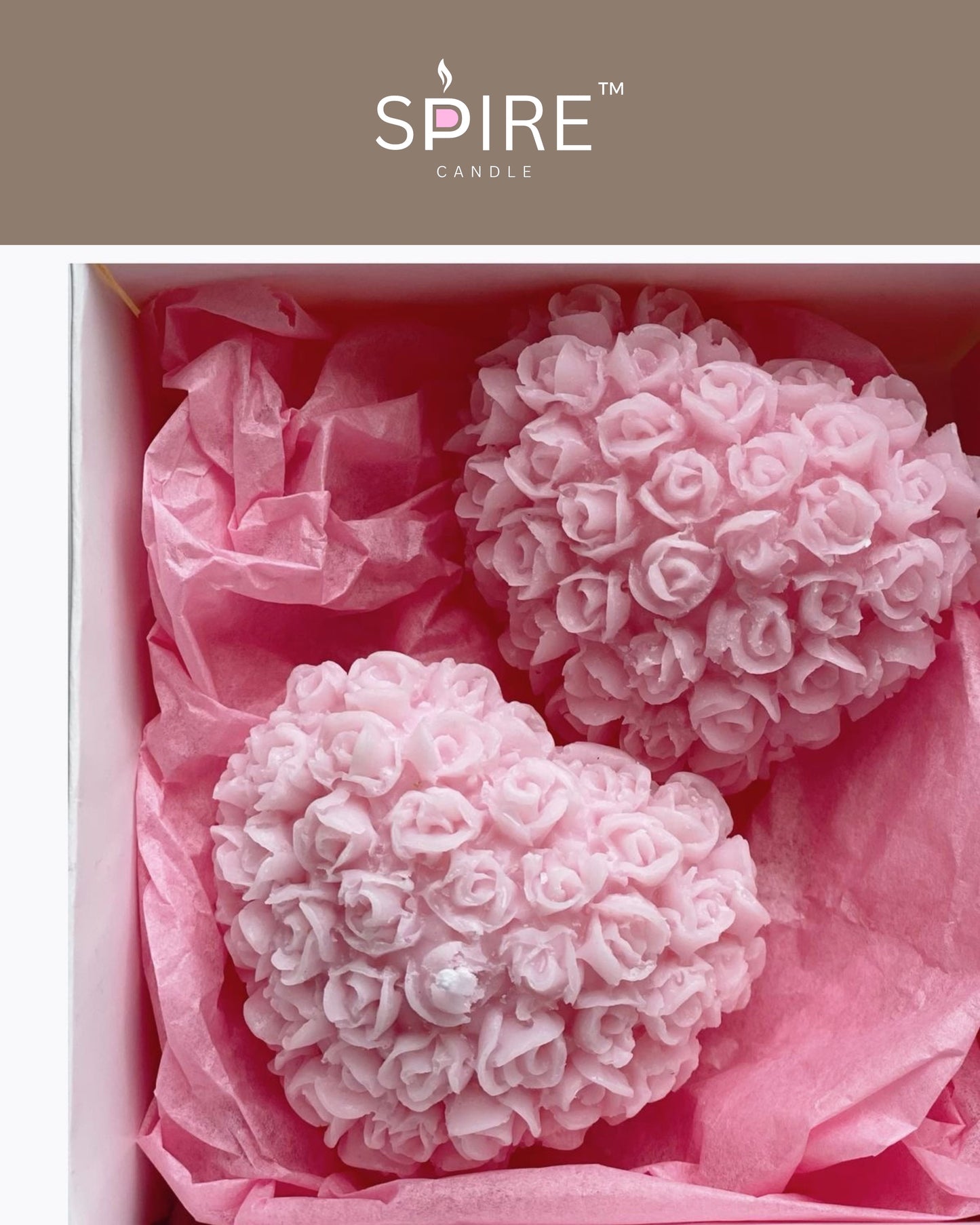 Rose on Heart Candle