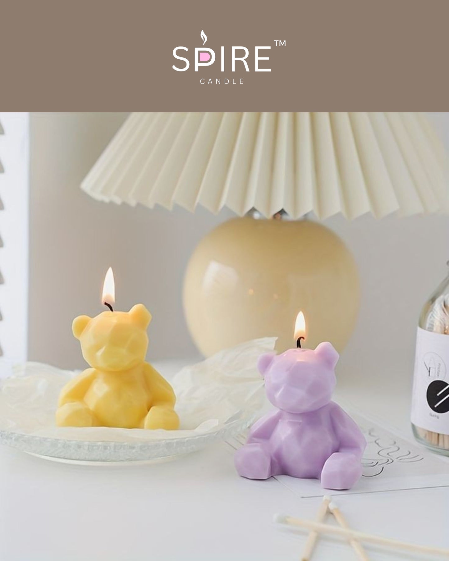 Crystal Teddy Big Candle