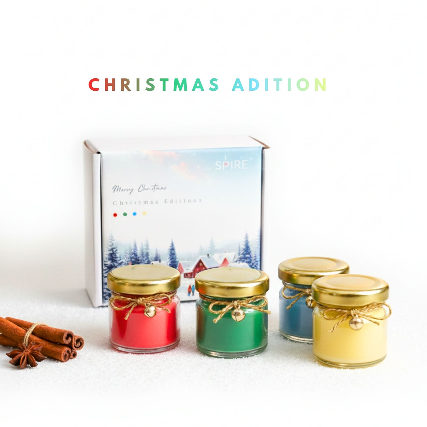 CHRISTMAS JAR CANDLES IN 4 DIFFERENT FRAGRANCE (PACK OF 4 ) | CHRISTMAS EDITION