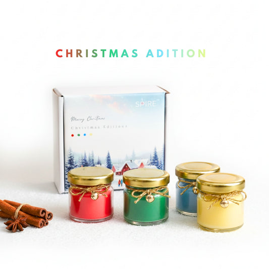 CHRISTMAS JAR CANDLES IN 4 DIFFERENT FRAGRANCE (PACK OF 4 ) | CHRISTMAS EDITION
