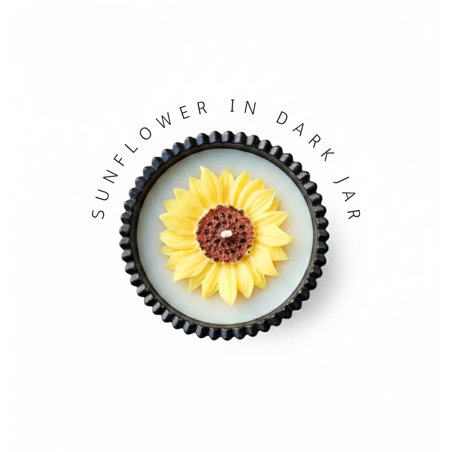 Sunflower Black Concrete Jar Candle