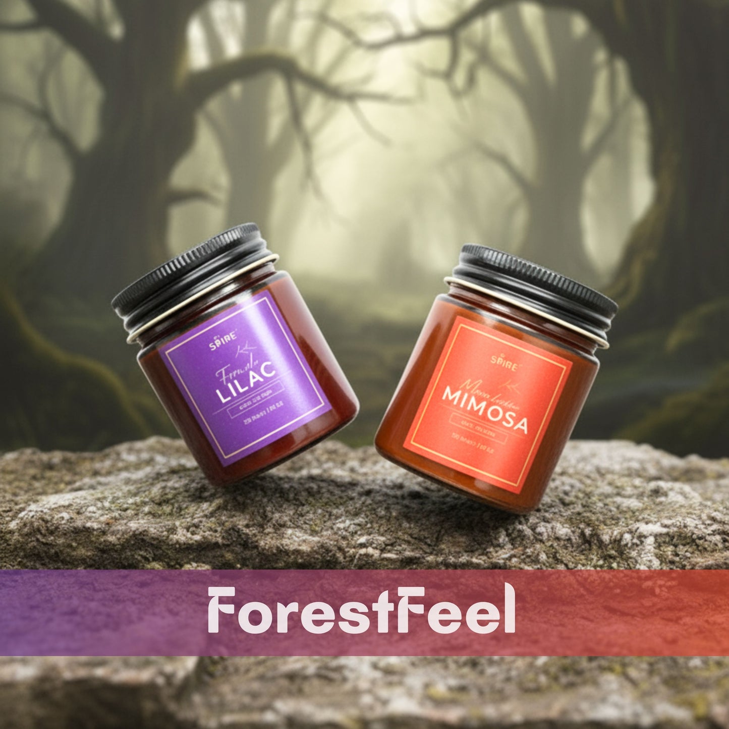 FORESTFEEL LILAC & MIMOSA JAR CANDLE (PACK OF 2 JAR CANDLES)