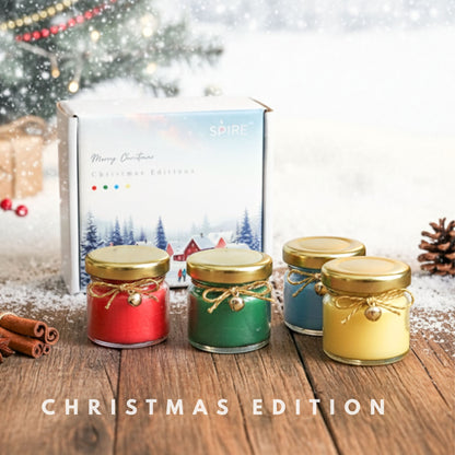 CHRISTMAS JAR CANDLES IN 4 DIFFERENT FRAGRANCE (PACK OF 4 ) | CHRISTMAS EDITION