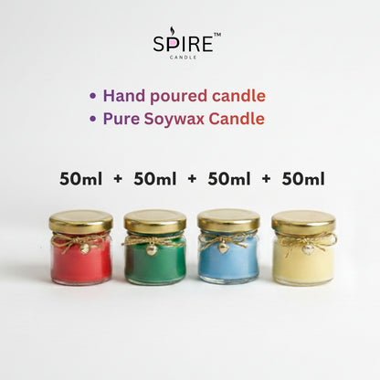 CHRISTMAS JAR CANDLES IN 4 DIFFERENT FRAGRANCE (PACK OF 4 ) | CHRISTMAS EDITION
