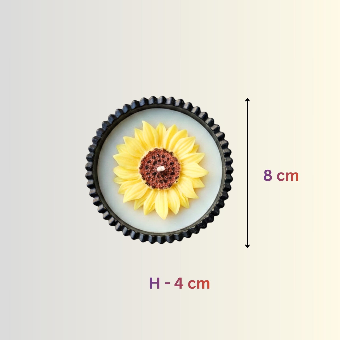 Sunflower Black Concrete Jar Candle