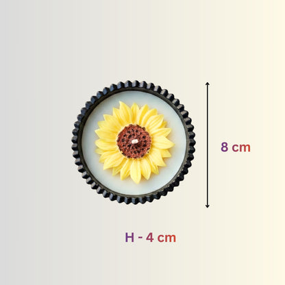 Sunflower Black Concrete Jar Candle
