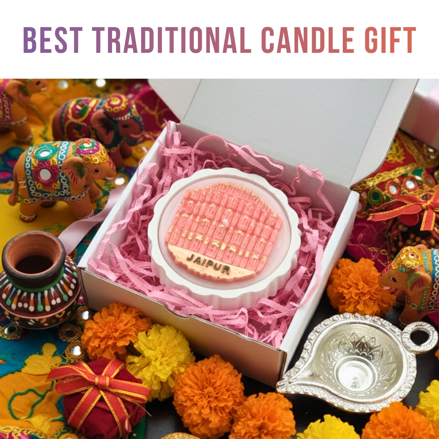 JAIPUR HAWAMAHAL CONCRETE JAR CANDLE | JAIPUR EDITION | SOY WAX SCENTED CANDLE | LAVENDER SCENTED