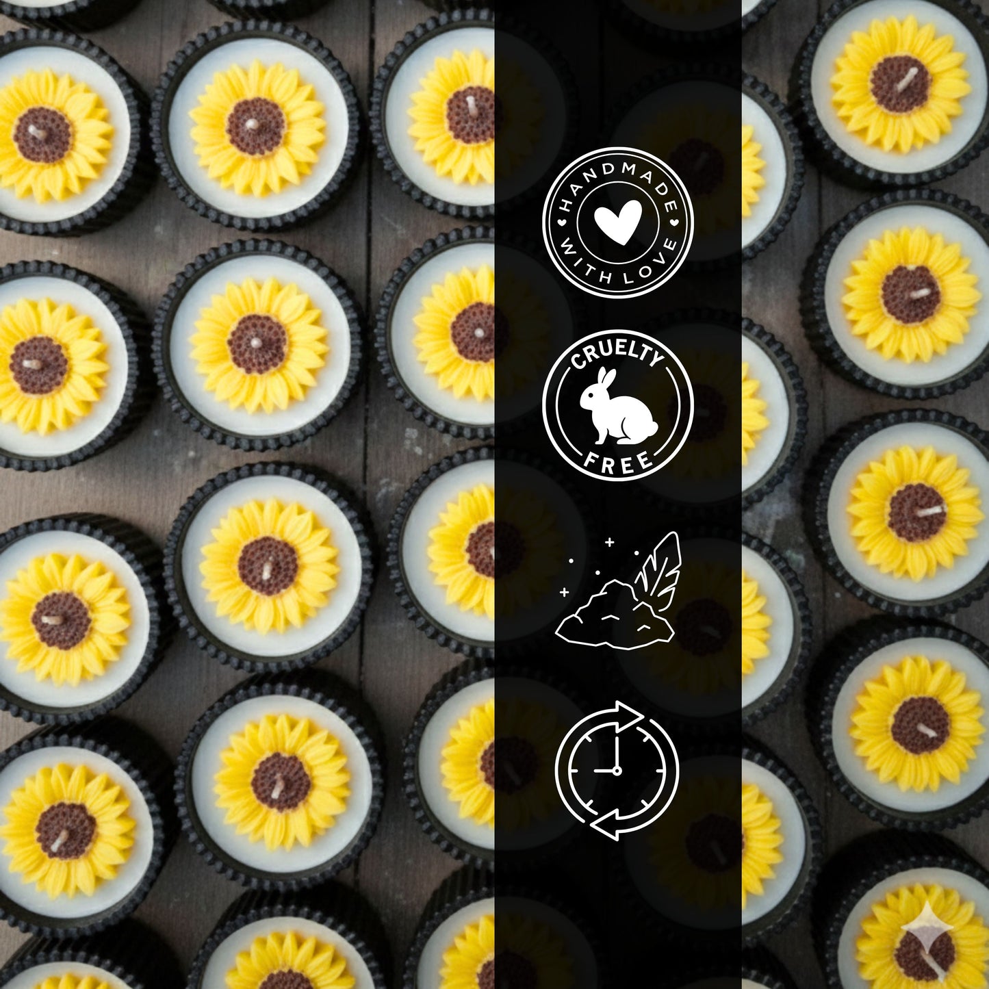 Sunflower Black Concrete Jar Candle
