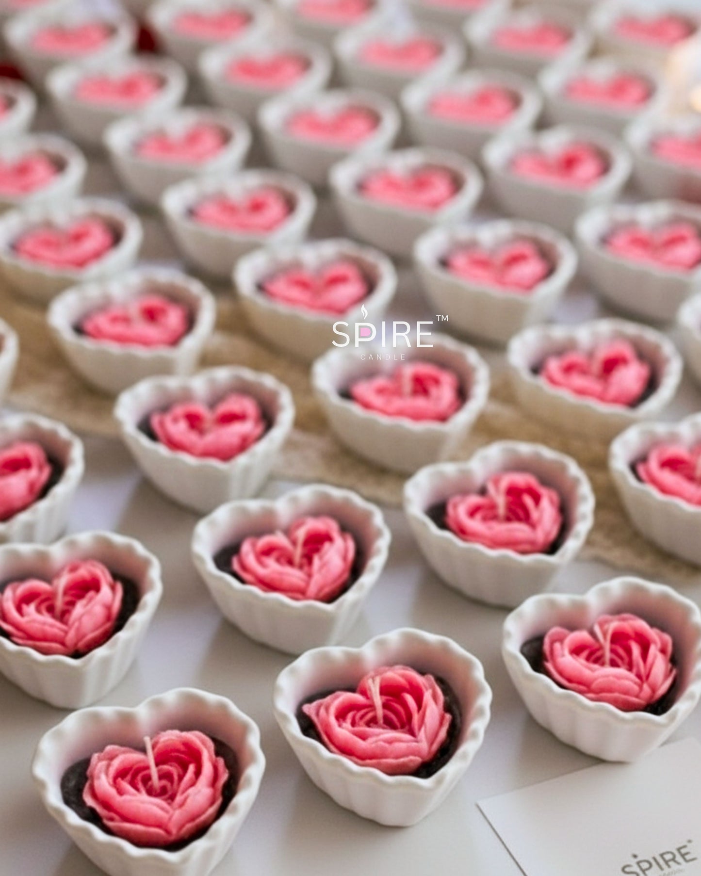 PInk Heart Flower In White Jar