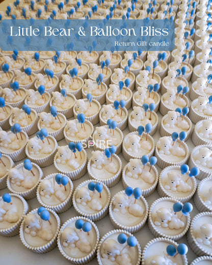 Teddy with Balloons Candle (Lavender Fragrance) - concrete bowl