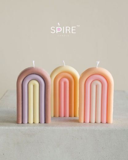 3 color Line Rainbow candle