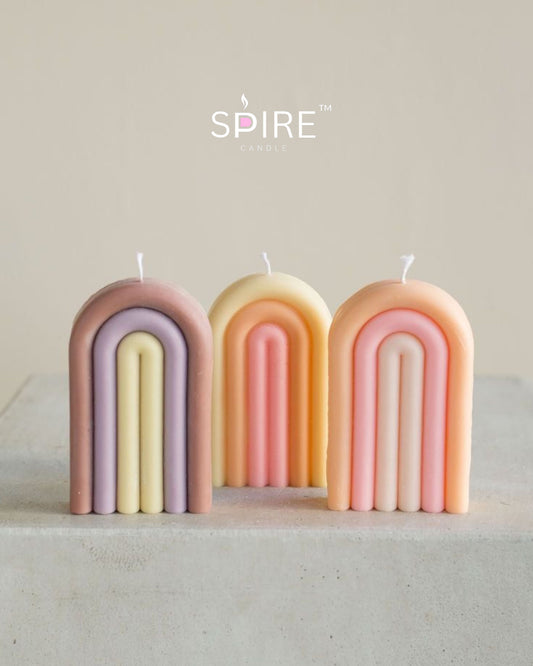 3 color Line Rainbow candle