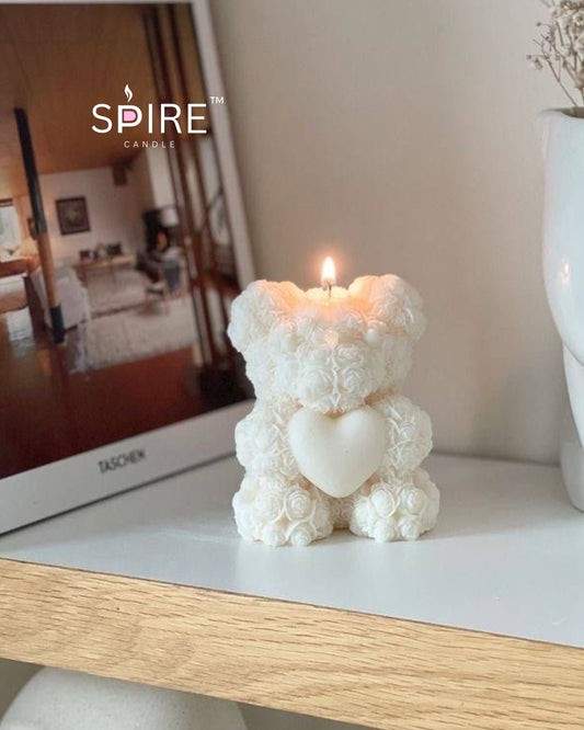 Big Heart teddy candle