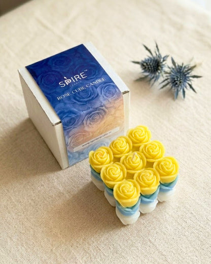 BLUE ROSE CUBE CANDLE
