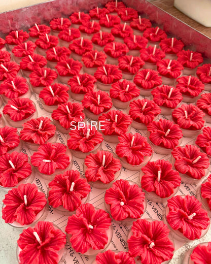 HIBISCUS FLOWER T - LIGHT SCENTED CANDLES, PACK OF 6