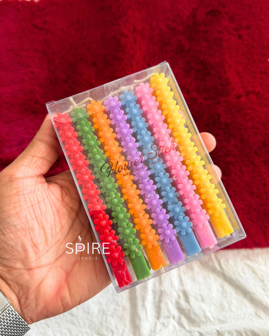 FLOWER STICK SCENTED CANDLES , PACK OF 7
