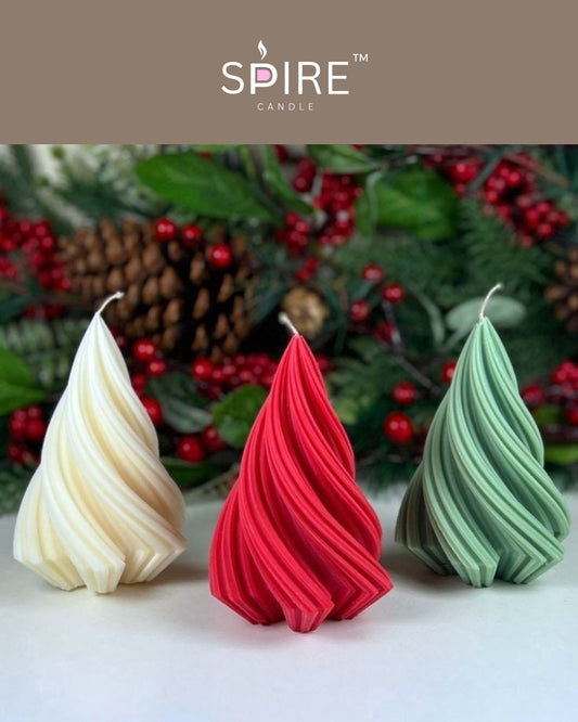 Dimond Cut Christmas Tree Candle