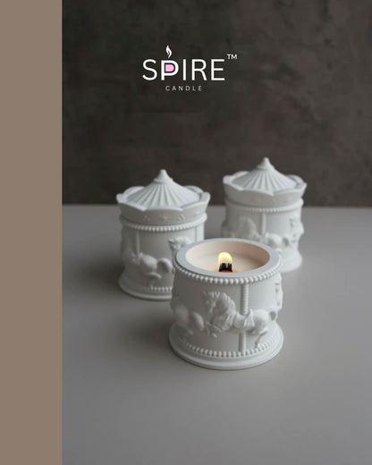 White Carousel Concrete Jar Candle