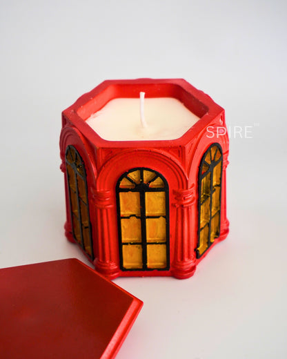 GOLDEN WINDOW RED CONCRETE JAR CANDLE