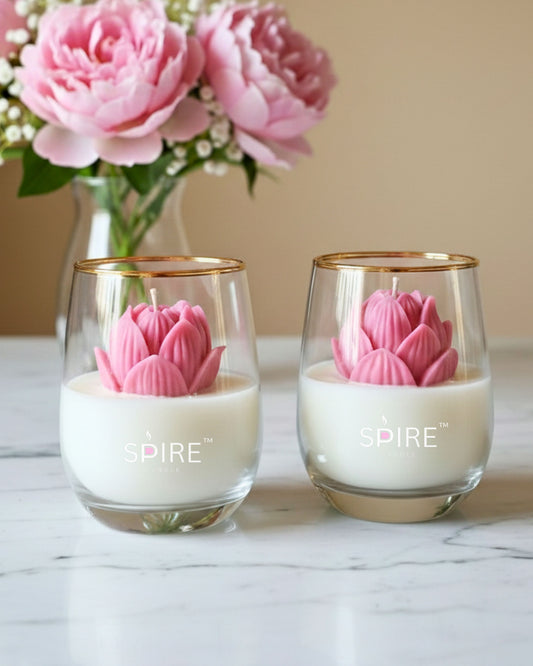 Blush Bloom Lotus Candle (Floral Fragrance)