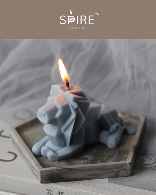 Crystal Lion Candle