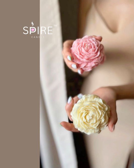 Peony Flower Candle