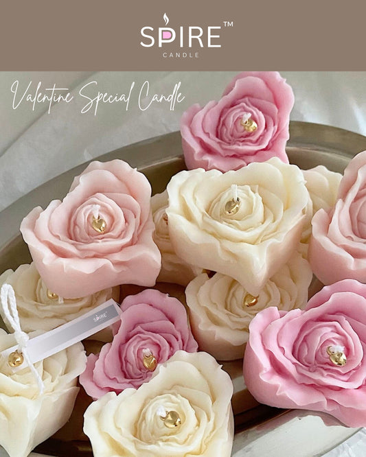 Rose Petals Heart Candle