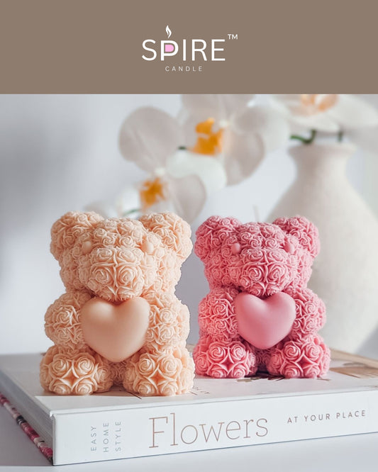 Heart Teddy Candle