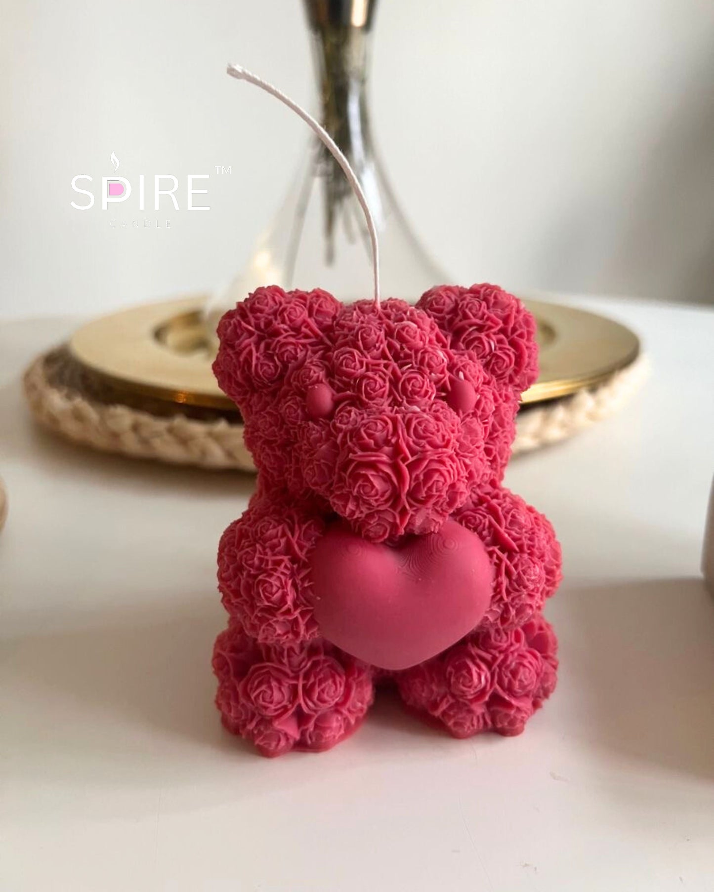 Big Heart teddy candle