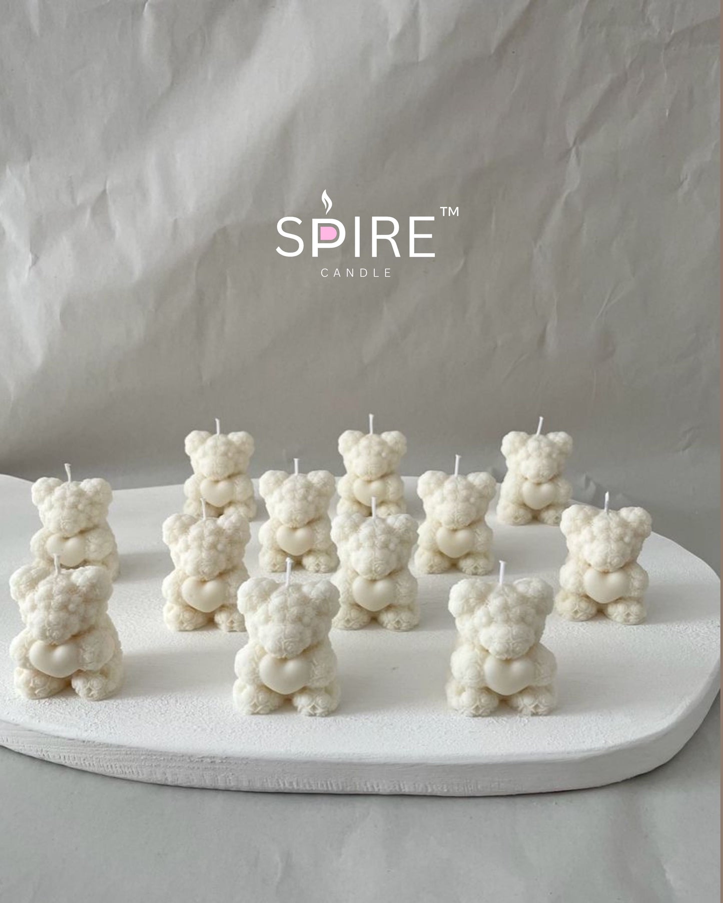 Heart Teddy Candle