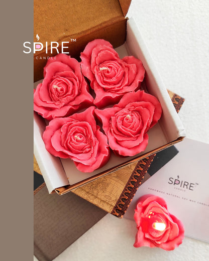 Rose Petals Heart Candle