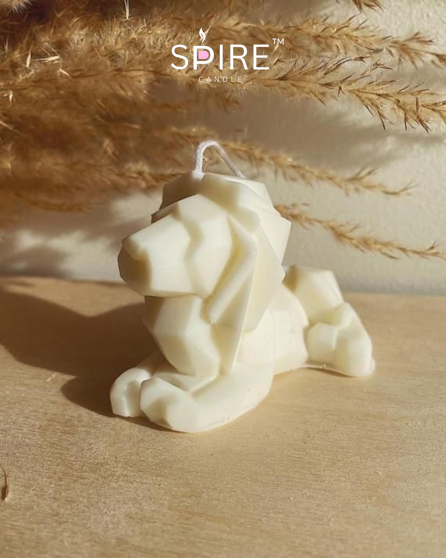 Crystal Lion Candle