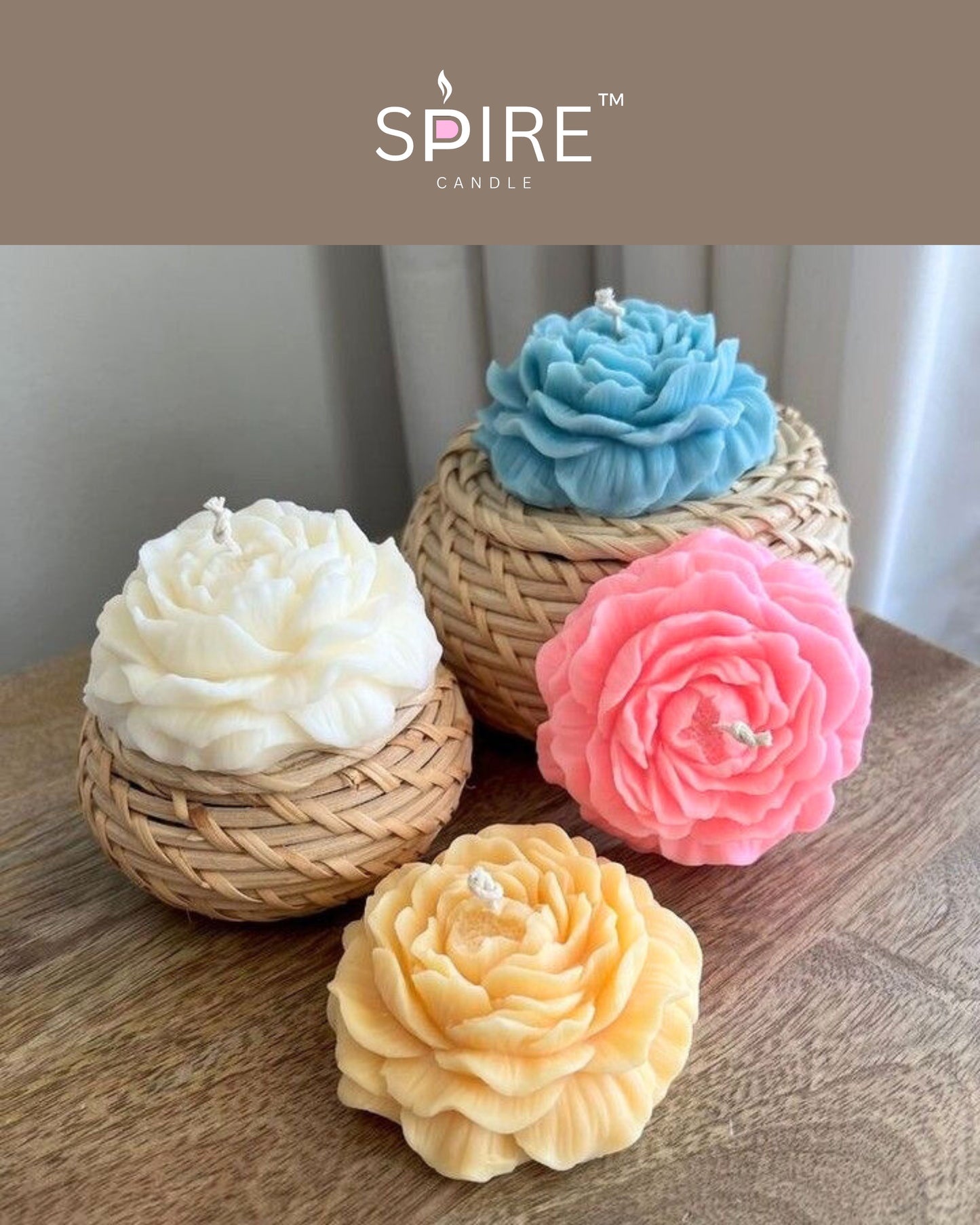 Peony Flower Candle