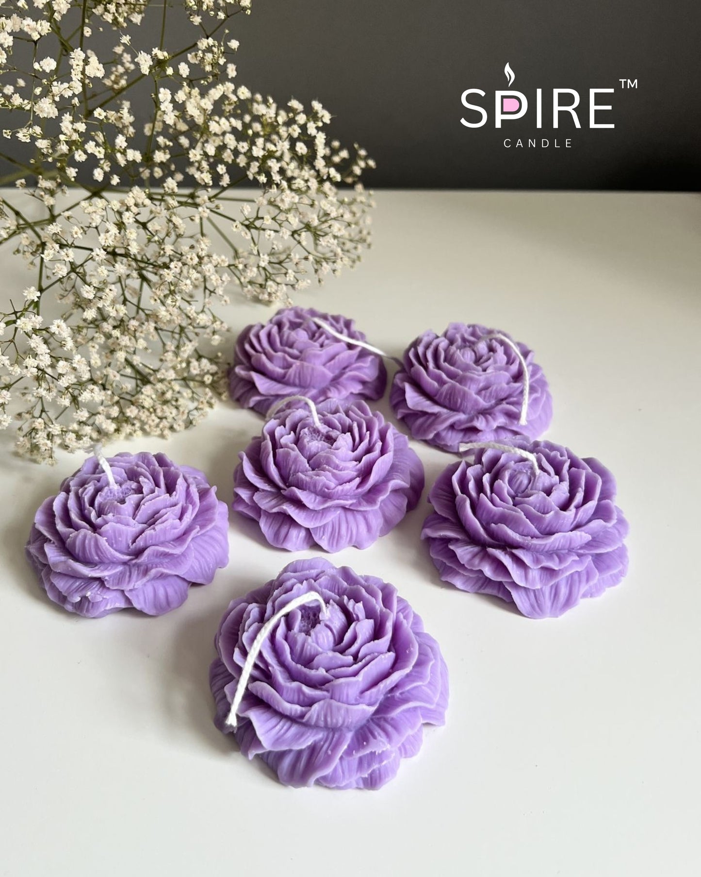 Peony Flower Candle