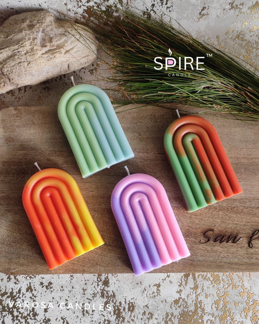 3 Line 2 shades Rainbow Candle
